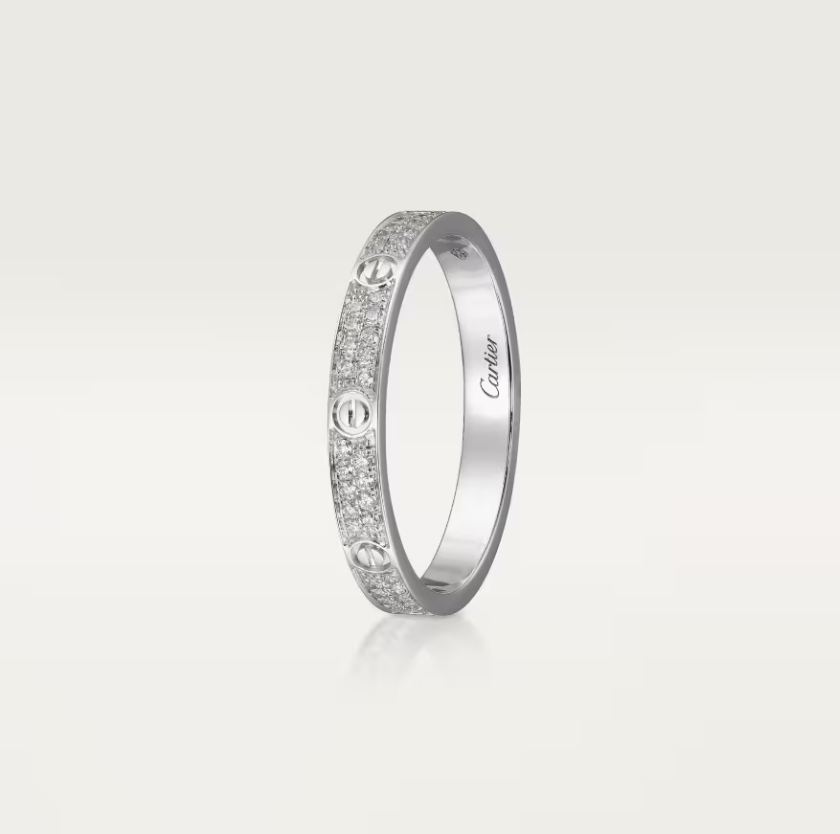 [⭐Hyrra Jewelry]LOVE RING 2.6mm-wide full-diamond ring silver