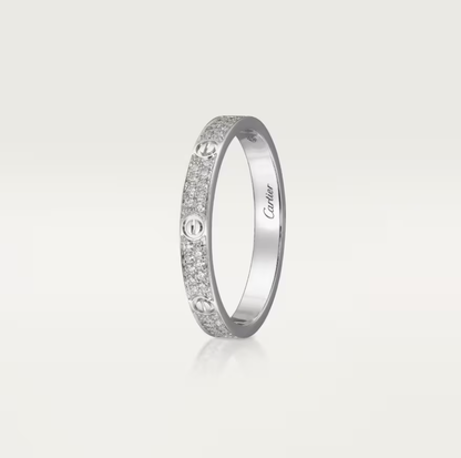 [⭐Hyrra Jewelry]LOVE RING 2.6mm-wide full-diamond ring silver