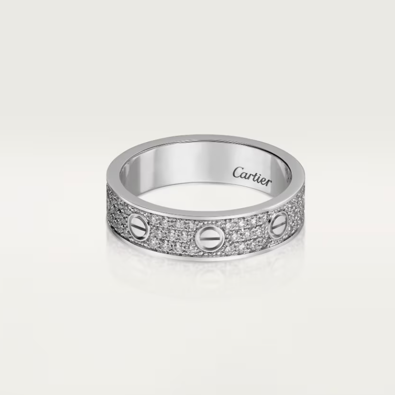 [⭐Hyrra Jewelry]LOVE RING 4mm-wide full-diamond ring silver