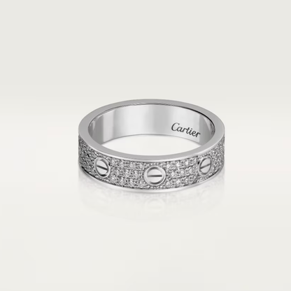 [⭐Hyrra Jewelry]LOVE RING 4mm-wide full-diamond ring silver