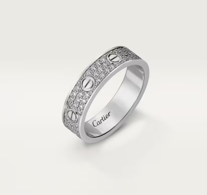 [⭐Hyrra Jewelry]LOVE RING 4mm-wide full-diamond ring silver