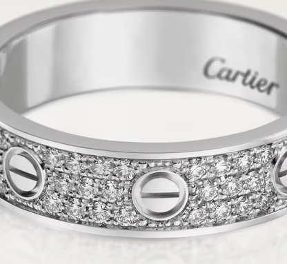 [⭐Hyrra Jewelry]LOVE RING 4mm-wide full-diamond ring silver