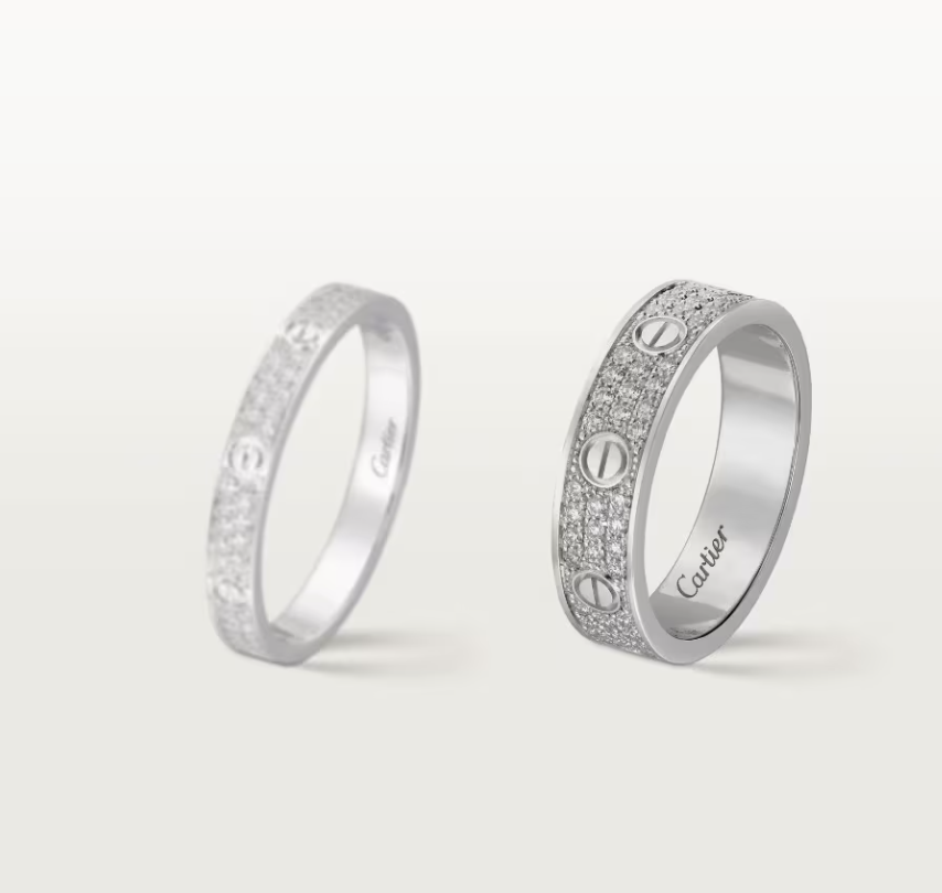 [⭐Hyrra Jewelry]LOVE RING 4mm-wide full-diamond ring silver