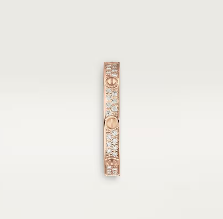 [⭐Hyrra Jewelry]LOVE RING 2.6mm-wide full-diamond ring Rose Gold