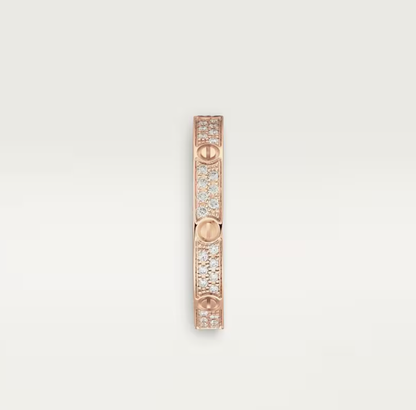 [⭐Hyrra Jewelry]LOVE RING 2.6mm-wide full-diamond ring Rose Gold