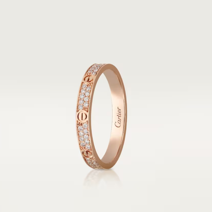 [⭐Hyrra Jewelry]LOVE RING 2.6mm-wide full-diamond ring Rose Gold