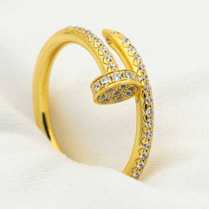 [⭐Hyrra Jewelry]JUSTE RING 1.8MM GOLD DIAMONDS