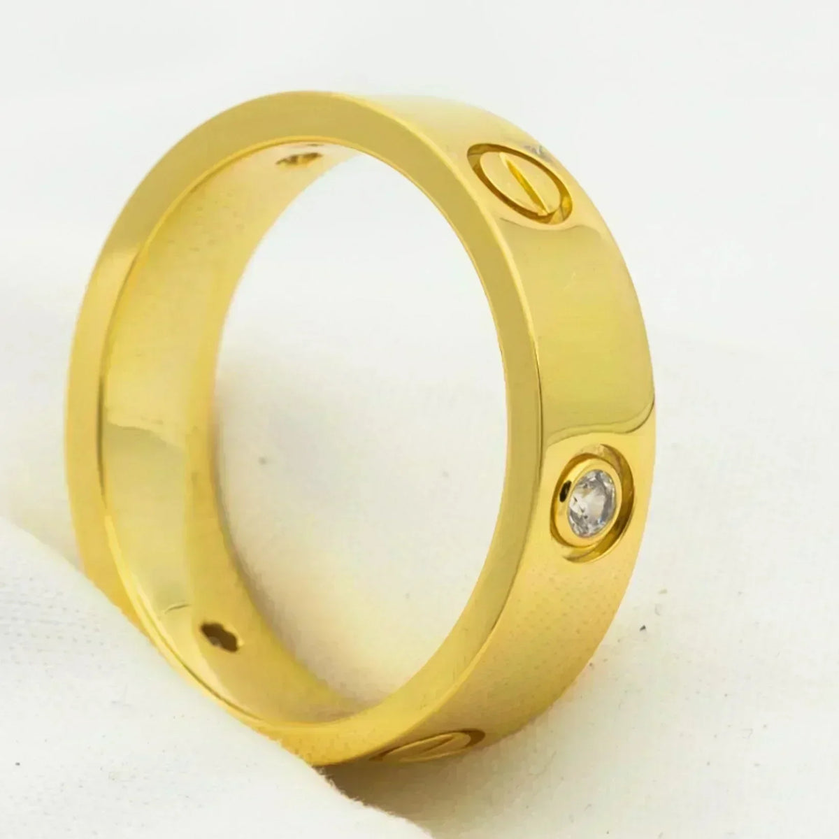 [⭐Hyrra Jewelry]LOVE RING 5.5MM 3 DIAMONDS GOLD