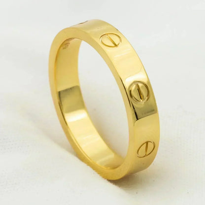 [⭐Hyrra Jewelry]LOVE RING 4MM 1 DIAMOND GOLD