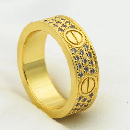 [⭐Hyrra Jewelry]LOVE RING 5.5MM DIAMONDS PAVED