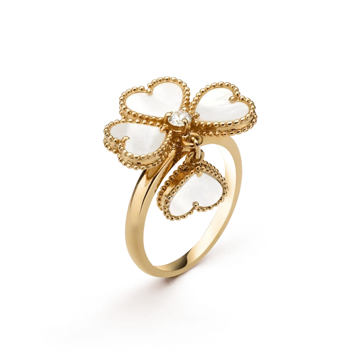 [⭐Hyrra Jewelry]SWEET CLOVER WHITE MOP RING