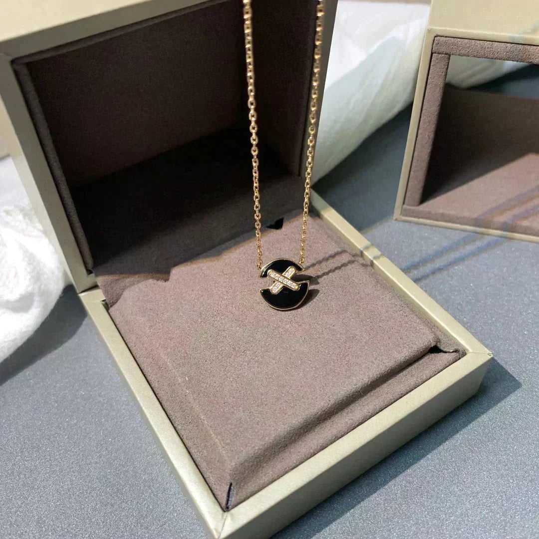 [⭐Hyrra Jewelry]JEUX DE ROSE GOLD DIAMOND NECKLACE