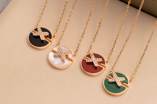 [⭐Hyrra Jewelry]JEUX DE PINK GOLD DIAMOND NECKLACE