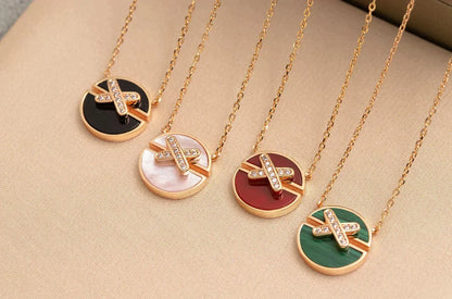 [⭐Hyrra Jewelry]JEUX DE ROSE GOLD DIAMOND NECKLACE
