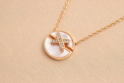 [⭐Hyrra Jewelry]JEUX DE ROSE GOLD DIAMOND NECKLACE