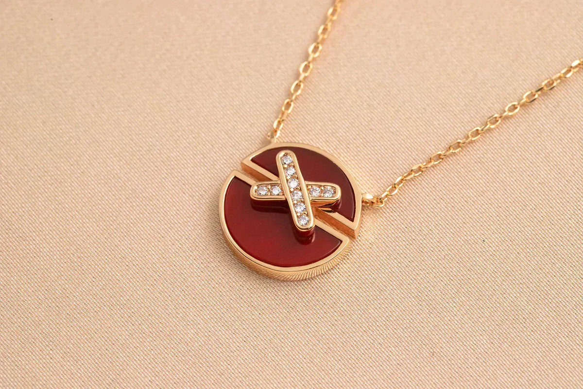 [⭐Hyrra Jewelry]JEUX DE ROSE GOLD DIAMOND NECKLACE