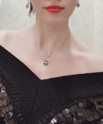 [⭐Hyrra Jewelry]JEUX DE ROSE GOLD DIAMOND NECKLACE