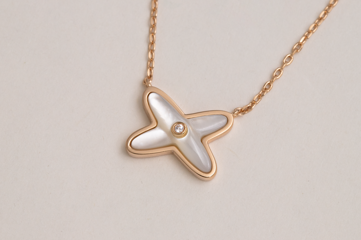 [⭐Hyrra Jewelry]JEUX DE NECKLACE 1 DIAMOND