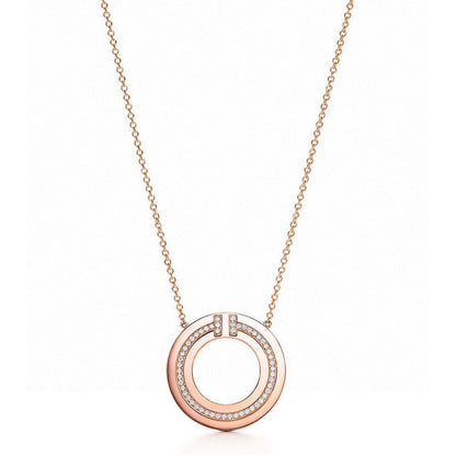 [Hyrra Jewelry]DIAMOND AND MOTHER OF PEARL CIRCLE PENDANT