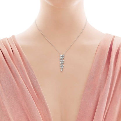 [Hyrra Jewelry]MIXED CLUSTER DIAMOND DROP PENDANT