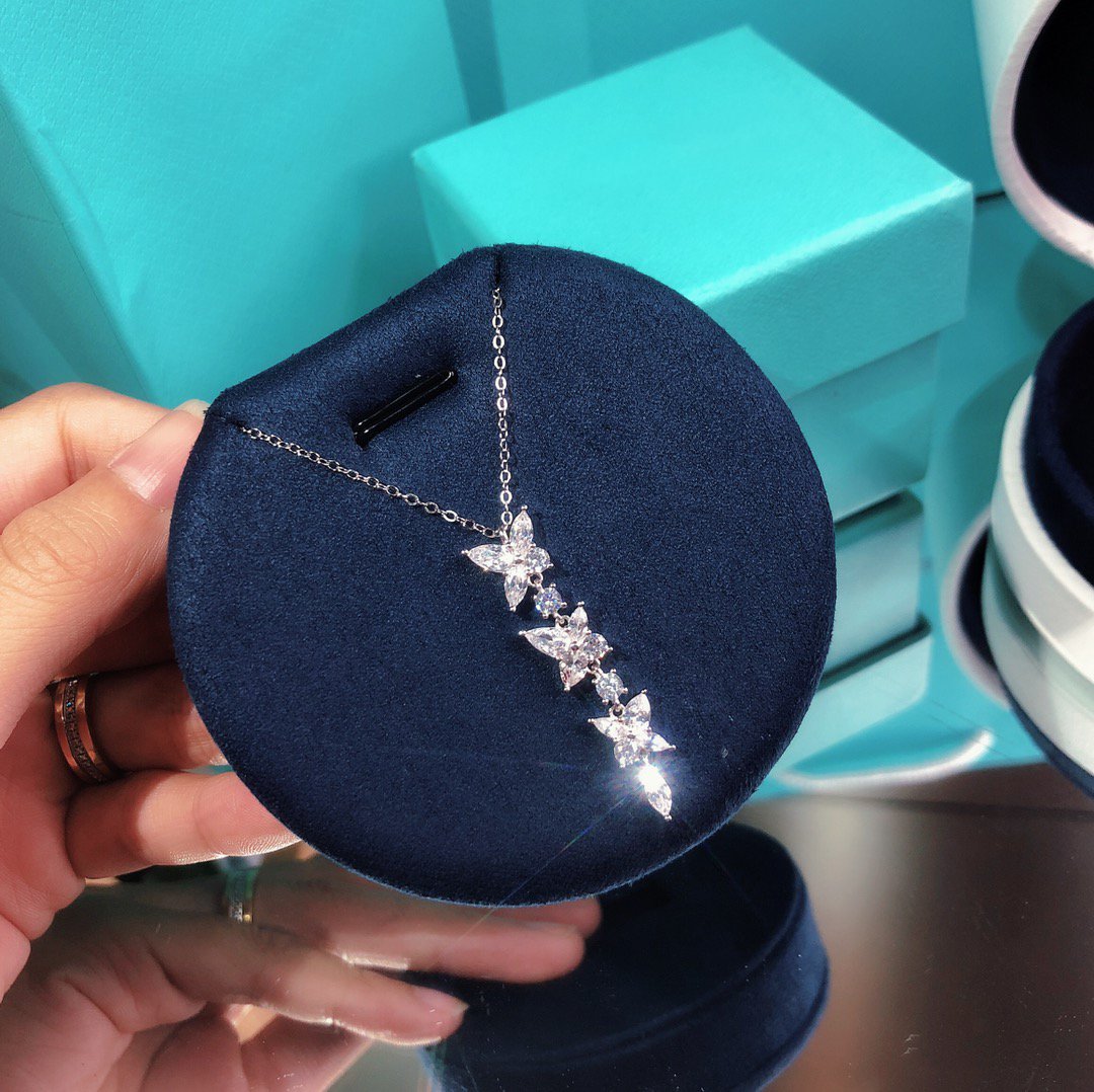 [Hyrra Jewelry]MIXED CLUSTER DIAMOND DROP PENDANT