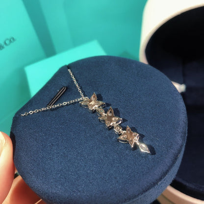 [Hyrra Jewelry]MIXED CLUSTER DIAMOND DROP PENDANT