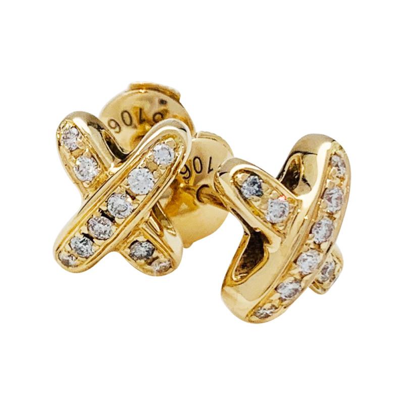 [⭐Hyrra Jewelry]JEUX DE GOLD DIAMOND EARRINGS