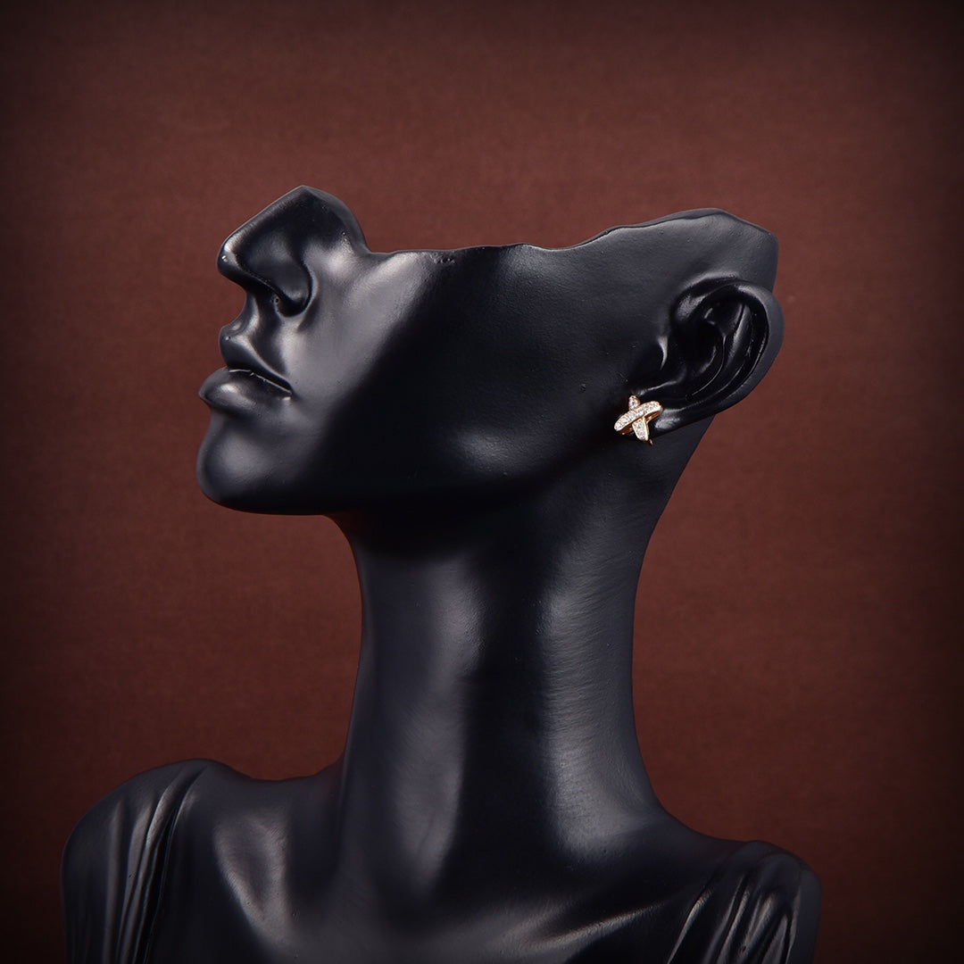 [⭐Hyrra Jewelry]JEUX DE GOLD DIAMOND EARRINGS