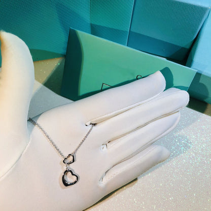 [Hyrra Jewelry]OPEN HEART LARIAT NECKLACE SILVER