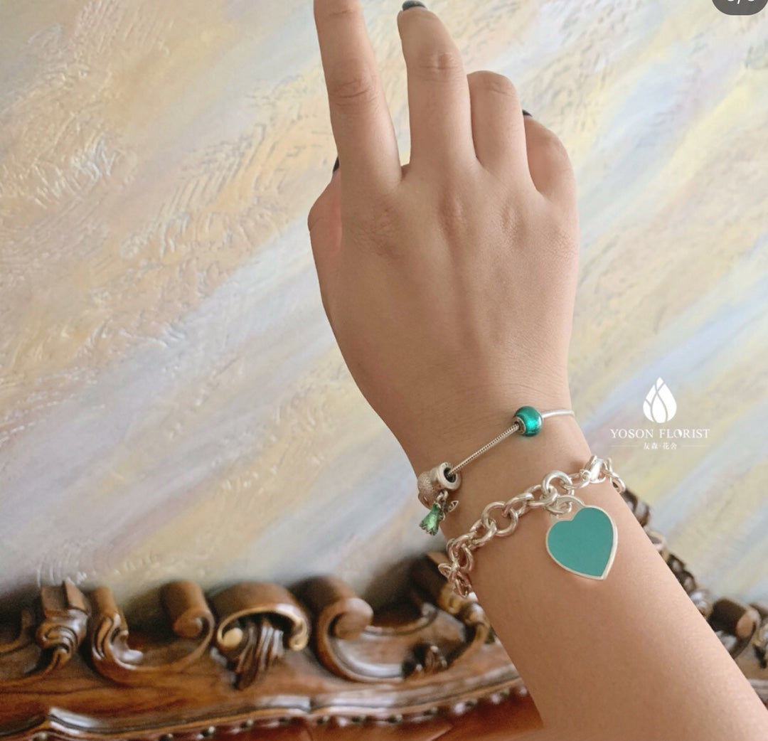 [Hyrra Jewelry]HEART TAG BRACELET SILVER MEDIUM