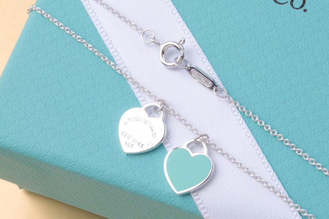 [Hyrra Jewelry]DOUBLE HEART TAG PENDANT SILVER MINI NECKLACE