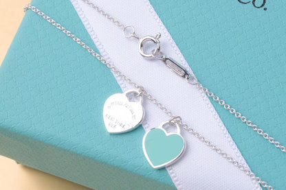 [Hyrra Jewelry]DOUBLE HEART TAG PENDANT SILVER MINI NECKLACE