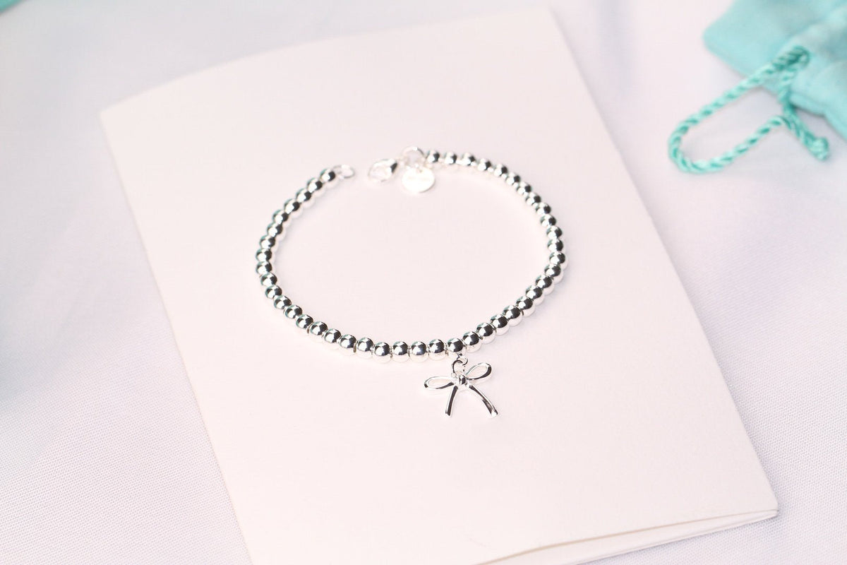 [Hyrra Jewelry]STERLING SILVER BOW BEAD BRACELET