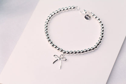 [Hyrra Jewelry]STERLING SILVER BOW BEAD BRACELET