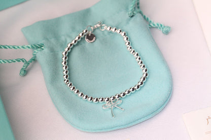 [Hyrra Jewelry]STERLING SILVER BOW BEAD BRACELET
