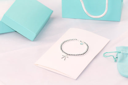 [Hyrra Jewelry]STERLING SILVER BOW BEAD BRACELET