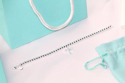 [Hyrra Jewelry]STERLING SILVER BOW BEAD BRACELET