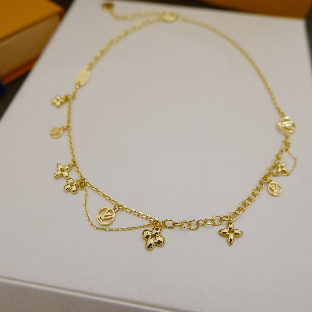 [⭐Hyrra Jewelry]BLOOMING SUPPLE NECKLACE BRASS