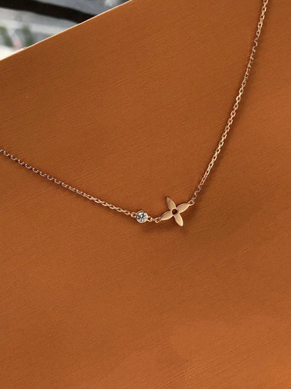 [⭐Hyrra Jewelry]BLOSSOM PENDANT PINK GOLD AND DIAMOND