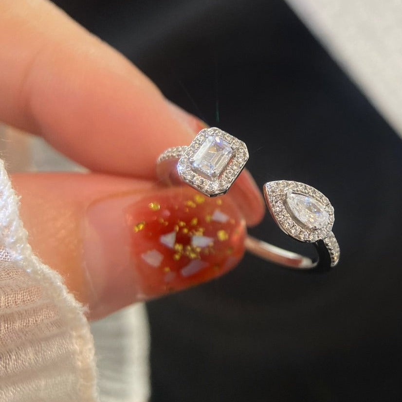 [⭐Hyrra Jewelry]MY TWIN TOI & MOI SILVER DIAMOND RING