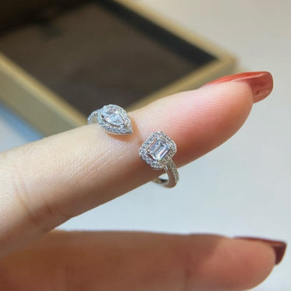 [⭐Hyrra Jewelry]MY TWIN TOI & MOI SILVER DIAMOND RING