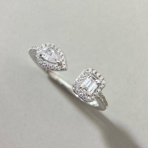 [⭐Hyrra Jewelry]MY TWIN TOI & MOI SILVER DIAMOND RING