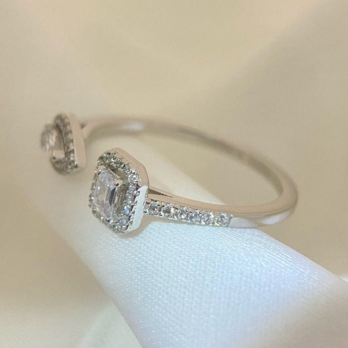 [⭐Hyrra Jewelry]MY TWIN TOI & MOI SILVER DIAMOND RING