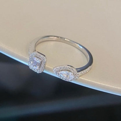 [⭐Hyrra Jewelry]MY TWIN TOI & MOI SILVER DIAMOND RING