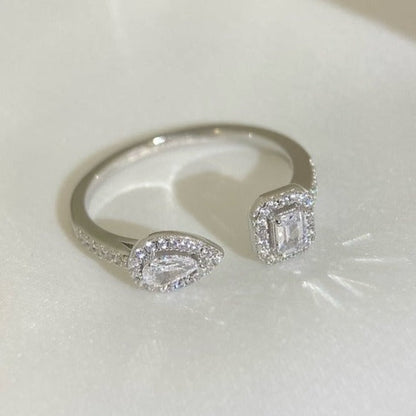 [⭐Hyrra Jewelry]MY TWIN TOI & MOI SILVER DIAMOND RING