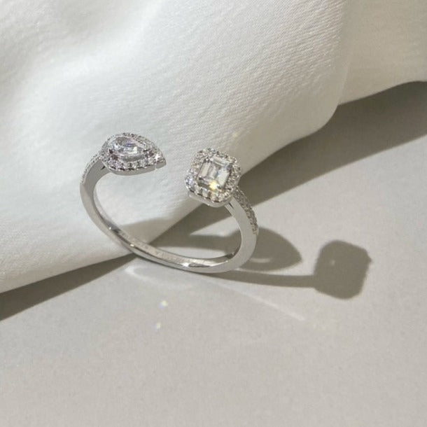 [⭐Hyrra Jewelry]MY TWIN TOI & MOI SILVER DIAMOND RING