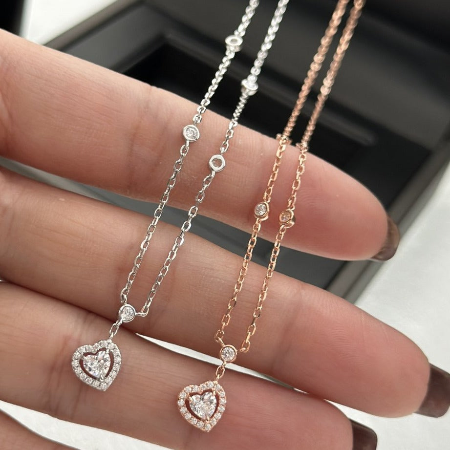 [⭐Hyrra Jewelry]JOY HEART DIAMOND NECKLACE
