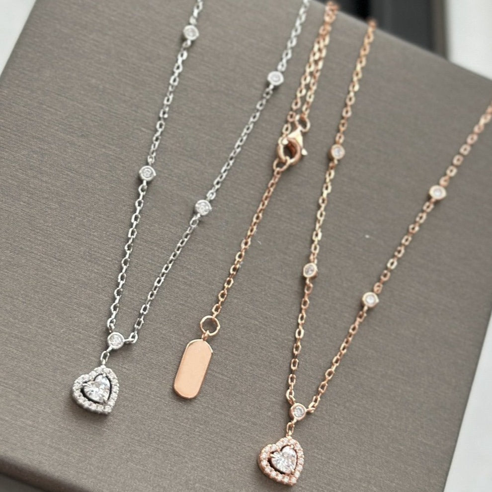 [⭐Hyrra Jewelry]JOY HEART DIAMOND NECKLACE