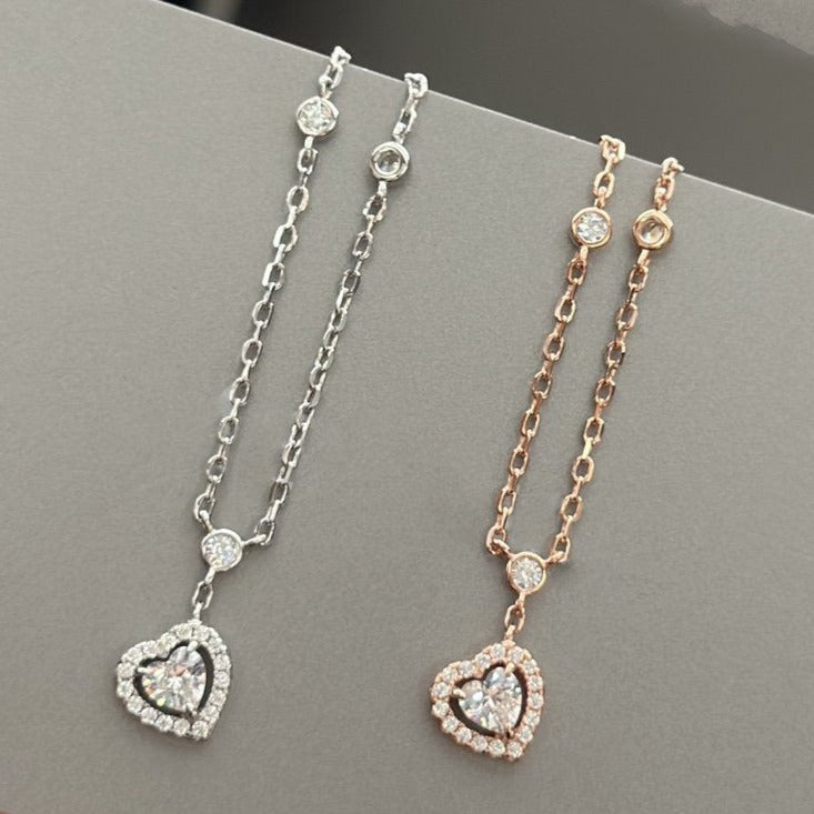 [⭐Hyrra Jewelry]JOY HEART DIAMOND NECKLACE