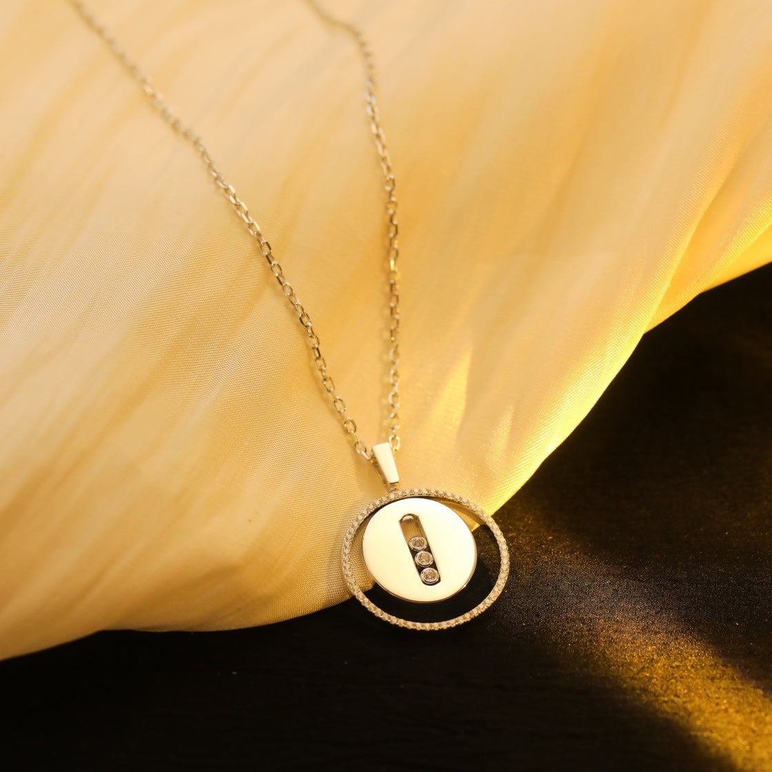 [⭐Hyrra Jewelry]Demo MOVE MM SILVER DIAMOND NECKLACE